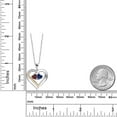 thumbnail image 2 of Gem Stone King 925 Silver and 10K Yellow Gold Heart Shape Lab Grown Diamond Pendant Necklace for Women with Red Garnet and Blue Created Sapphire (1.13 Cttw, Double Heart, 18 inch Chain), 2 of 4