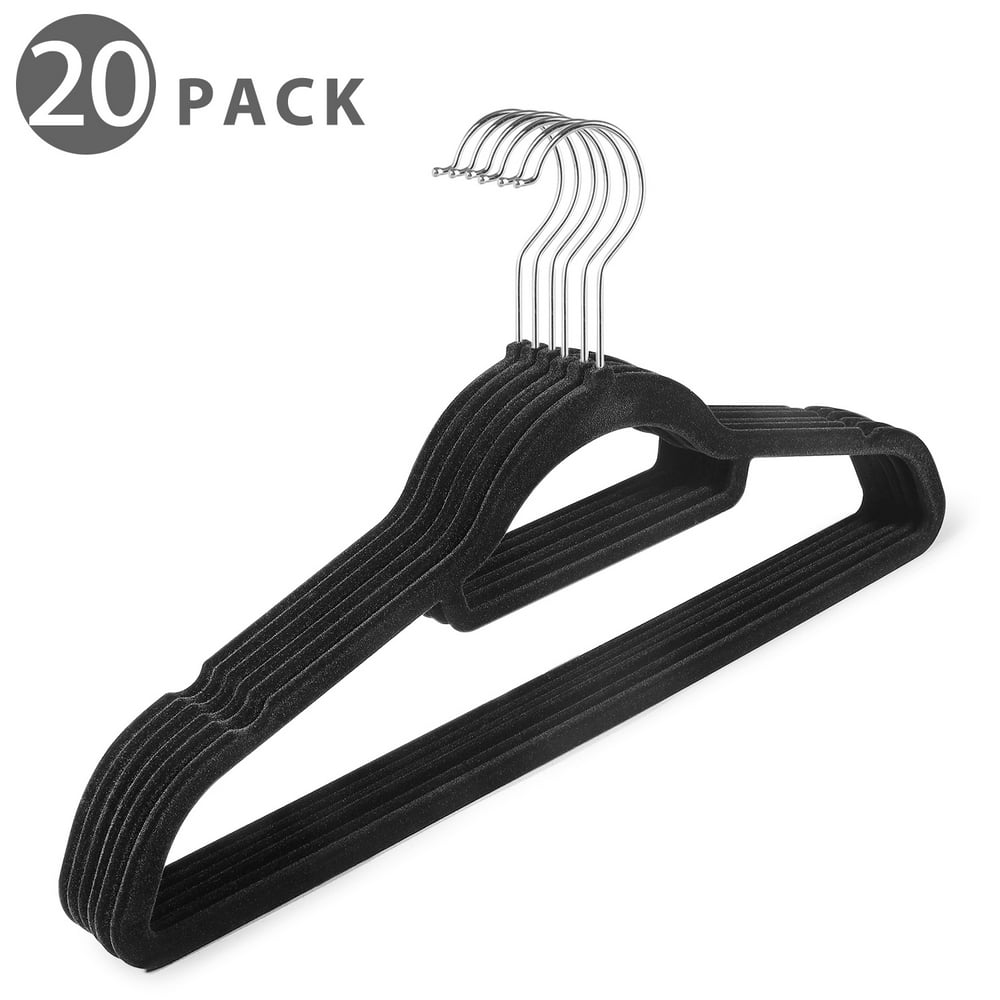 Velvet Hanger 20 Pack- Non Slip Dress Hanger with Accessory Bar Space ...
