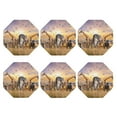 thumbnail image 2 of Balery 6 Pcs Vintage Wildlife Protectionleather Coasters Set, Drink Table Cup Coasters For Living Room Kitchen Coffee Decor, 2 of 9