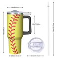 thumbnail image 3 of 1pc Baseball-Yellow 30oz Tumbler with Straw & Handle - Insulated Stainless Steel Cup | Holiday Gift for Man Women (Christmas, Valentine's, Birthday), 3 of 5