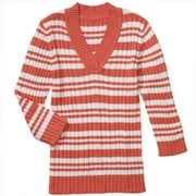 Angle View: Faded Glory - Women's Stripe V-Neck 3/4-Sleeve Sweater