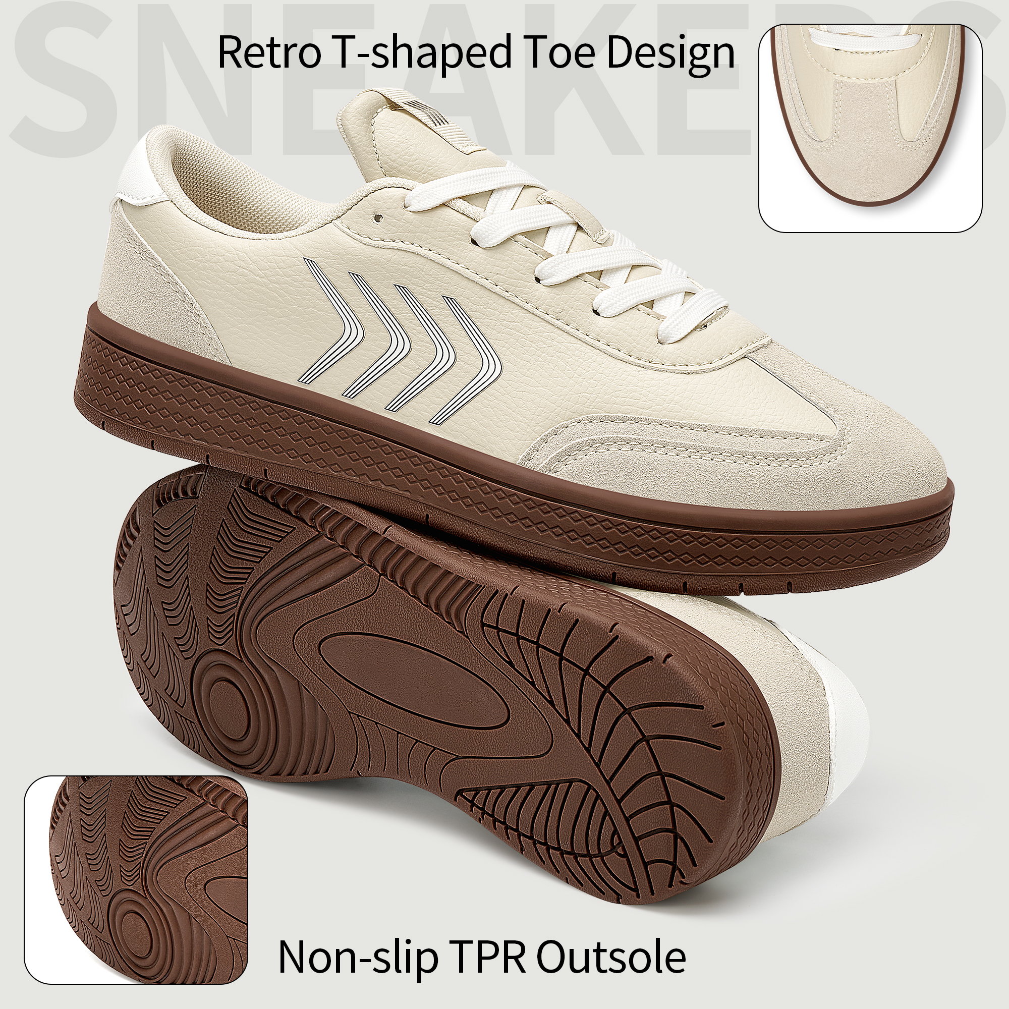 Ecetana Women's PU Leather Low-Top Sneaker photo 5