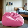 thumbnail image 3 of Flash Furniture Duncan Oversized Solid Light Pink Refillable Bean Bag Chair for All Ages, 3 of 14