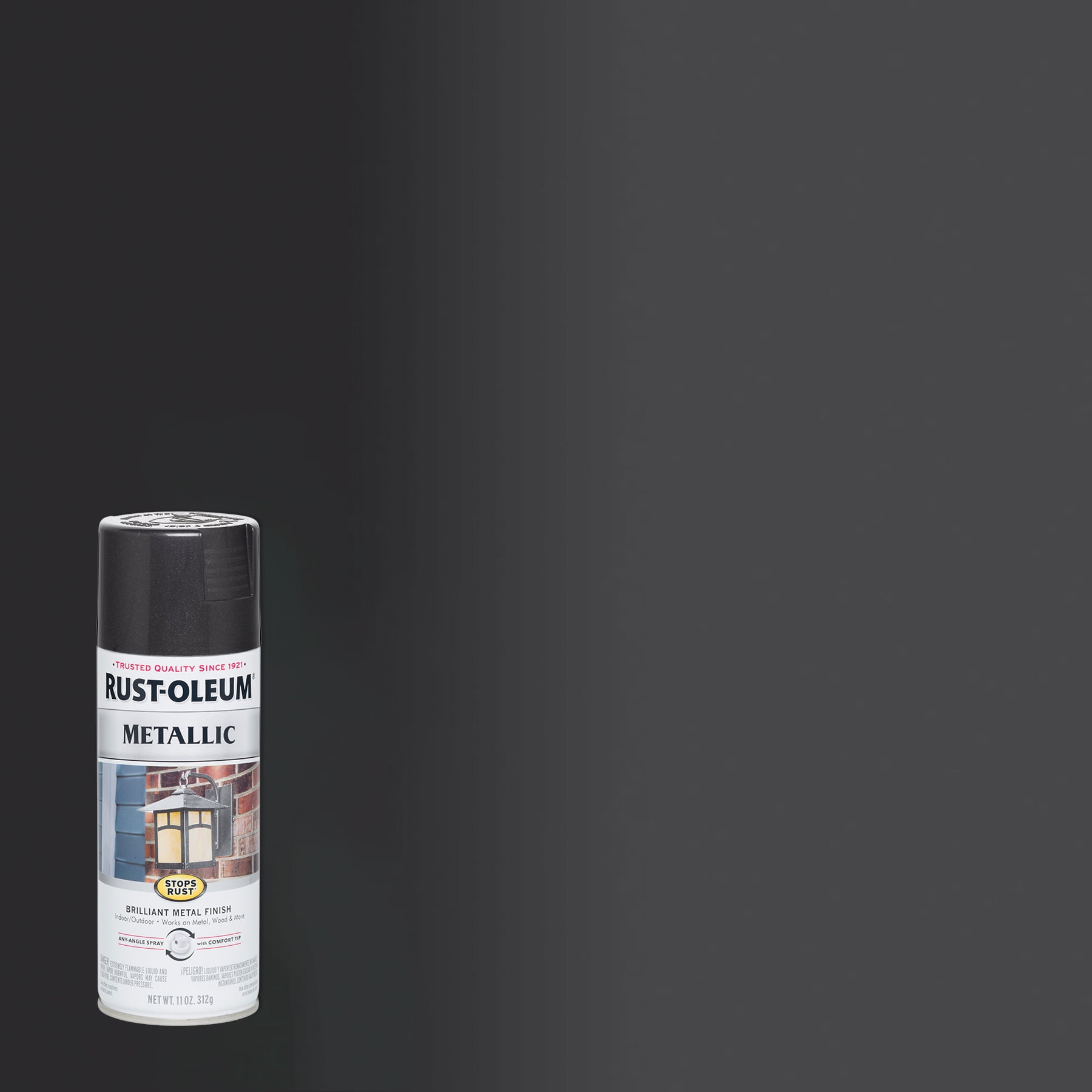 Black Night, Rust-Oleum Stops Rust Metallic Paint-7250830, 11 oz