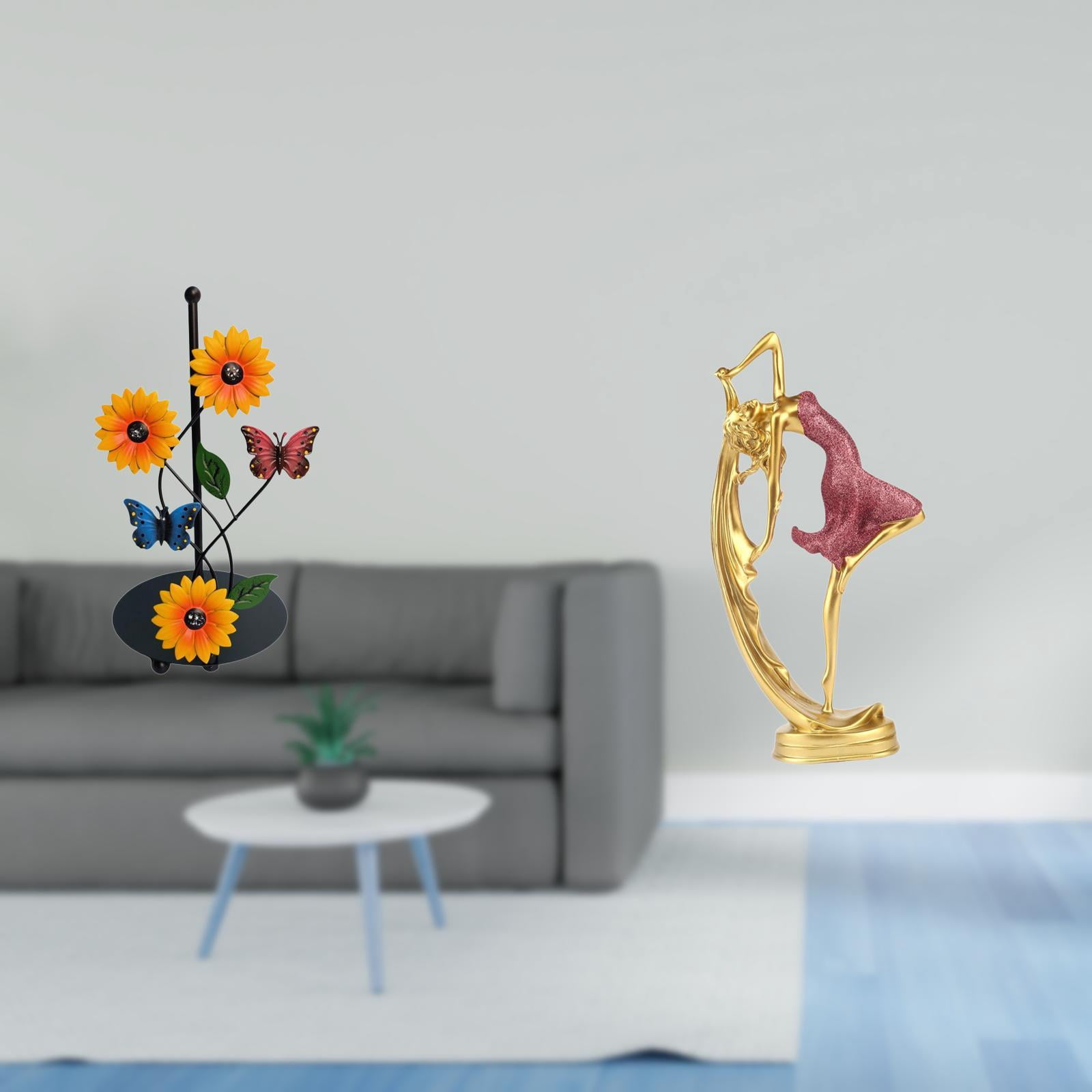 Fiocias Toilet Paper Holder Ballet Dancing Girl Statue Paper Towel Holder Countertop Kitchen Roll Holder Standing Iron Resin Craft Functional Decorative Suita