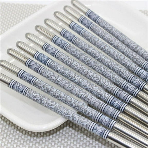 Clerance! PawCasa Blue and White Porcelain Chopstick Steel Chopsticks Tableware New