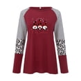 thumbnail image 5 of Pntutb Moda Mujer Cuello Redondo Manga Larga Estampado Casual Camiseta Blusa Pntutb Pntutb-8425, 5 of 5