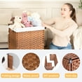 thumbnail image 6 of PORKISS Laundry Basket with Lid, Laundry Hamper for PE Rattan, Waterproof Square Clothes Hamper with Removable Bags for Dorm Clothes Toy Storage, 26.4 Gal. Brown, 6 of 14