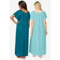 thumbnail image 2 of Only Necessities Plus Size 2-Pack Long Silky Gown, 2 of 6