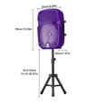 thumbnail image 3 of Portable Bluetooth Speaker 8" Woofer w/ Tripod Stand Microphone Remote Control Purple LED Clear Shell, 3 of 9