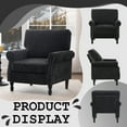 thumbnail image 6 of TEWLOSS Oversized Accent Chairs Set of 2, Chenille Fabric Upholstered Arm Chairs for Living Room, Black, 6 of 8