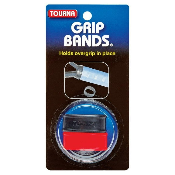 Tourna Grip Bands Racquet Sport Grips, Black and Red, 2 Pack