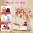 thumbnail image 6 of UNTIMATY Kids Clothing Rack with Storage Shelf, Baby Garment Rack for Hanging Clothes, Kids Dress Up Rack Storage for Coats with 2 Hangers, Pink, 6 of 8