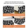 thumbnail image 6 of Vintage Pastoral Bed Skirt Black Flower Country Art Decoration Bed Skirts California King Size 18 Inch Drop, Wrap Around Dust Ruffle&nbsp;Bedskirt with Adjustable Elastic Belt for Queen Size Beds, 6 of 7