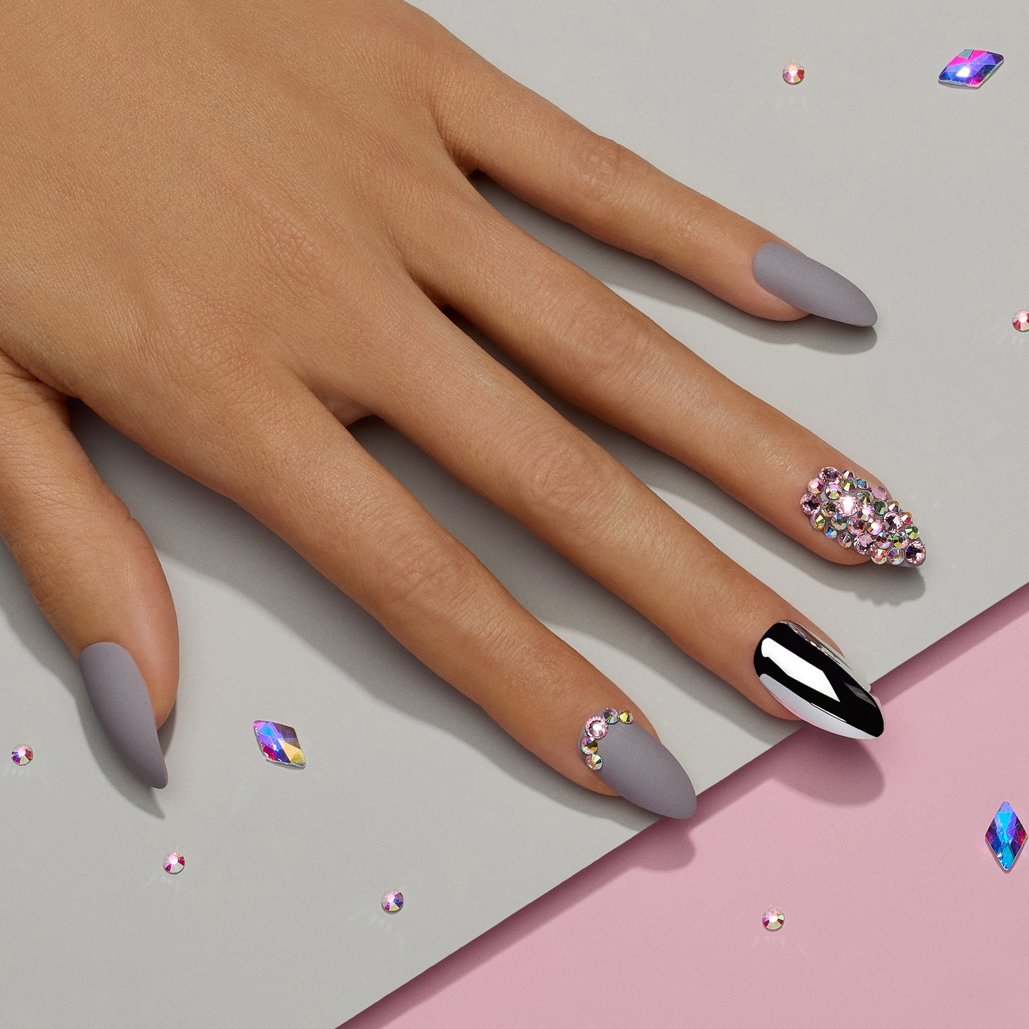Salon Perfect Artificial Nail, Matte & Chrome