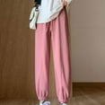 thumbnail image 6 of IROINNID Sweatpants for Women Casual Jogger Loose Fit Plush Sports Solid Color Baggy Pants Straight Tube Large Size Long Pants,Pink, 6 of 7