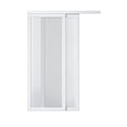 thumbnail image 3 of 60" x 80" 1 Lite Tempered Frosted Glass and MDF White Pantry Sliding Closet Door with Hardware, 3 of 7