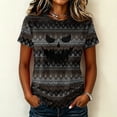 thumbnail image 2 of DORKASM Women Halloween Shirts Short Sleeve Spooky Fashion Tshirt Round Neck Ghost Graphic Pumpkin Fall Winter Tops Funny Print Vacation Comfy Blouse Gray L, 2 of 5