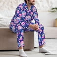 thumbnail image 7 of Sikiie colorful Skull mushroom rainbow Mens Pajama Set, Soft Warm Long Sleeve Sleepwear, Cozy Button-Down Pjs for Men-Large, 7 of 7