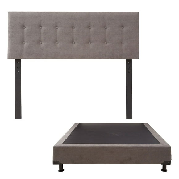 Base Cama Individual Dicasa Cabecera Bilbao Gris Minimalista