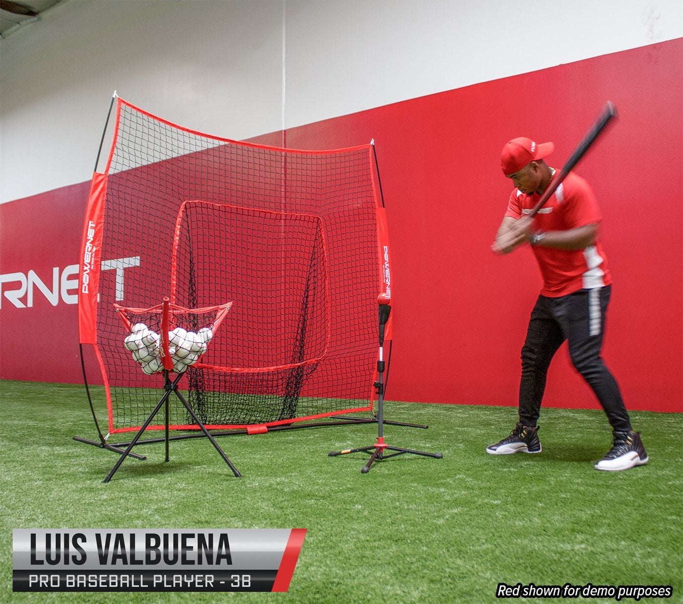 PowerNet DLX Pro Bundle (Baseball Softball Net w/ Strike Zone, 3 Training Balls, Travel Tee & Ball Caddy)