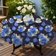 thumbnail image 4 of Pioneer Flower Floral Print Pattern Round Tablecloth 60 X 60 Inch, Wrinkle Resistant Wipeable Table Cloth for Kitchen Dining Picnic Patio Party, 4 of 6