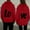 #032 LO Red, variant on Felirenzacia Valentine's Day Matching Couple Love Graphic Hoodie, LO Print Pullover Tube Sweatshirt for Big Women,Red,S