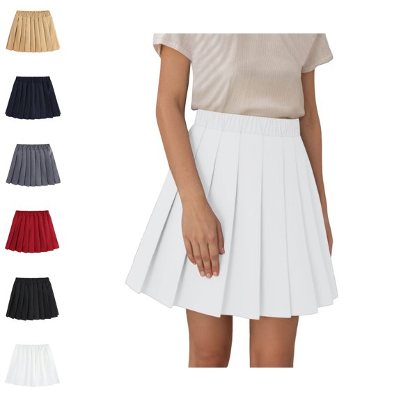 Girls Uniform Skirts A-Line Pleated Skirt with Shorts Back To School Outfits for Girls Uniform 5-6 Years