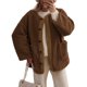 thumbnail image 3 of Abrigos de Invierno para Mujer, de Larga, con Botones, Chaquetas de Forro Suave, Ropa de Abrigo, Moda de Otoño Marrón S, 3 of 9