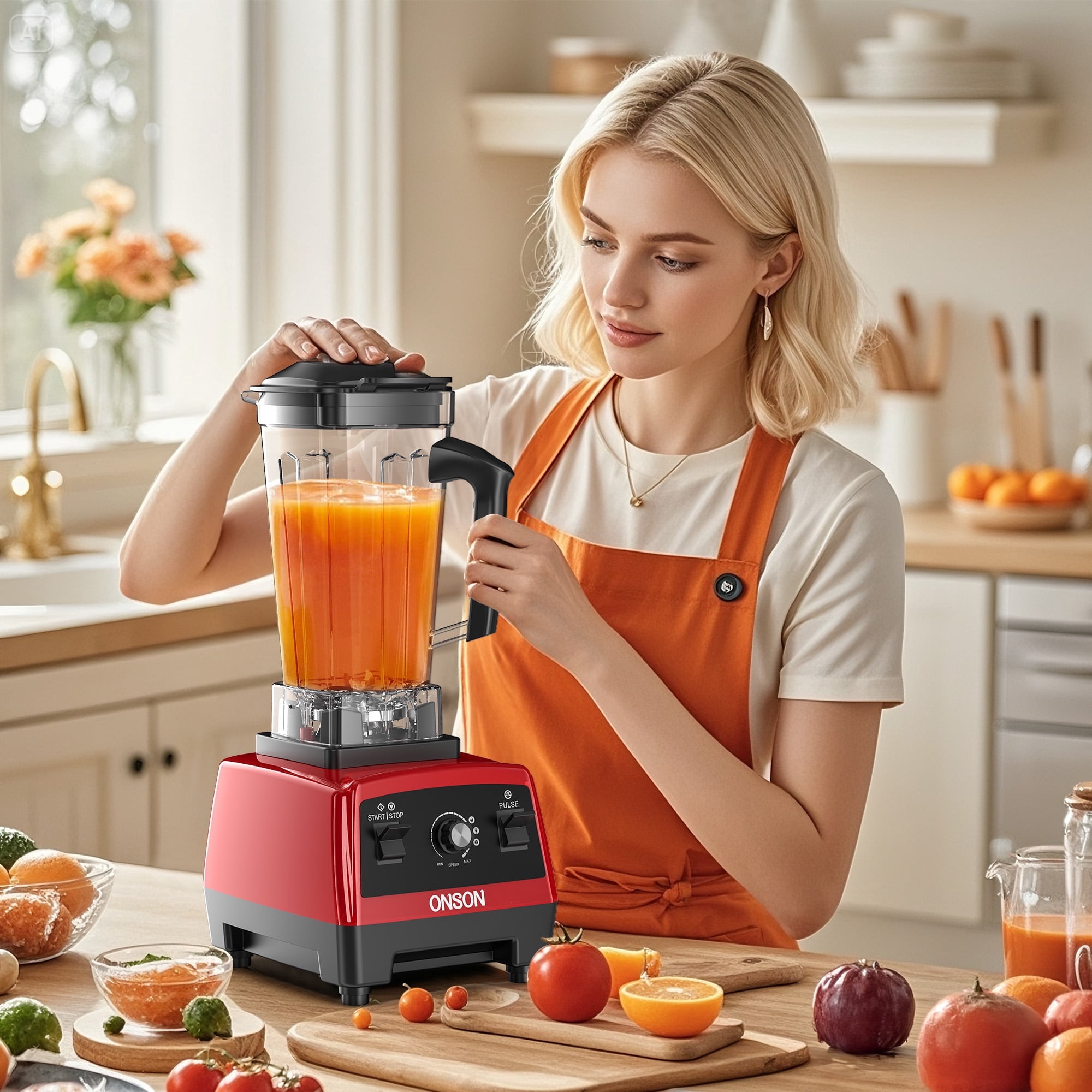 ONSON Smoothie Blender, 1800W High-Speed Countertop Blender, 70 Oz BPA-Free Jar for Shakes, Smoothies, Frozen Drinks & Ice Crushing