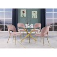 thumbnail image 4 of Round 45" x 45" 5pc Clear Glass Dinette Set with Pink Chairs, 4 of 5