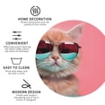 thumbnail image 3 of Fuzoiu Cool Cat Pink Sunglasses Print Leather Coasters Set,Drink Coasters Set of 4,for Tabletop Protection, Durable PVC Coasters,Home Décor and Housewarming Gift-Round Shape, 3 of 6