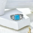 thumbnail image 2 of SISGEM Natural Turquoise Rings for Women 925 Sterling Silver Turquoise Ring Great Christmas Boho Turquoise Jewelry for Women ，Size 9, 2 of 7