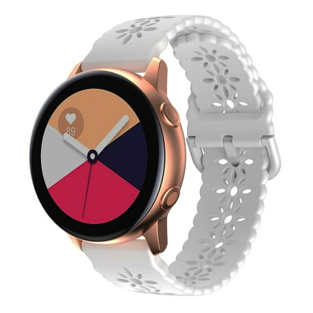 

For Samsung Galaxy Watch4 20mm Plum Blossom Hollowed Silicone Watch Band