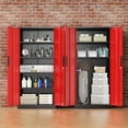 thumbnail image 6 of SOLAURA Metal Storage Office Cabinets with Locking Doors and Adjustable Shelves, 71 inch Tall Steel Storage Cabinet for Office, Home (Black Red), 6 of 8