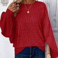 thumbnail image 6 of Sweatshirt for Women Women's Fashion Casual Loose Round Neck Long Sleeve Solid Color Large Size Top, 6 of 8