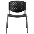 thumbnail image 5 of Flash Furniture RUT-F01A-BK-GG Stacking Chair w/ Black Plastic Seat & Titanium Metal Frame, 5 of 5