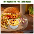 thumbnail image 2 of 100pcs 110ML Disposable Egg Tarts Tin Foil Round Mold Mini Cupcake/Muffin Baking Cups for Baking Supplies Round Egg Tart Tins Moulds, 2 of 4