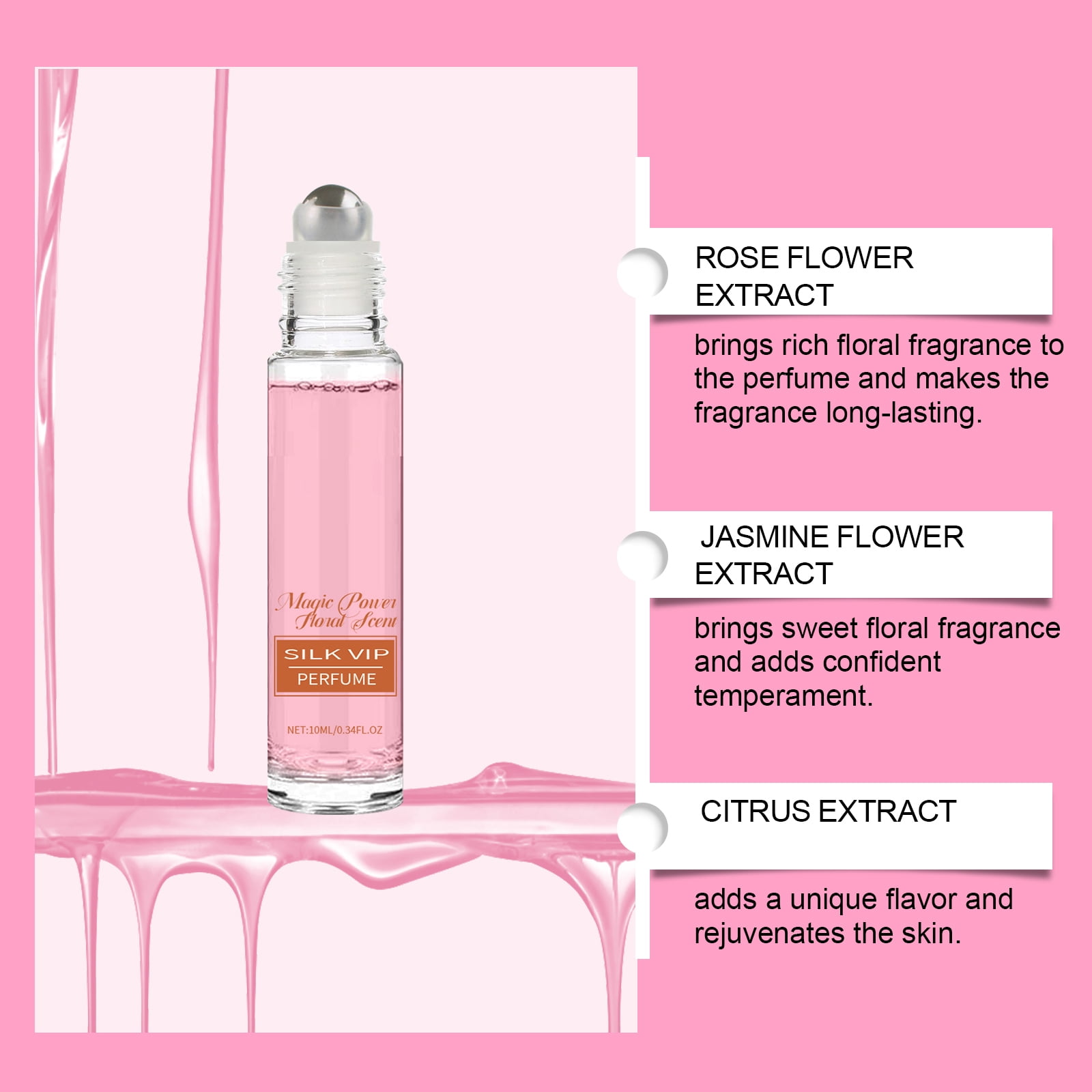 Alvantor Perfume for Women, Roll On Perfume with Charm Floral Fragrance, 0.34fl.oz