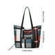 thumbnail image 3 of Bolso Tote de Gran Capacidad para Mujer – Bolso de Mano y Hombro de PVC con Diseño de Lattice, Tote Versátil para Trabajo y Uso Diario, 38x26x12cm, Azul Naranja Gris., 3 of 6