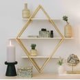 thumbnail image 4 of Main + Mesa Wood and Gold Diamond Wall Shelf, 4 of 4