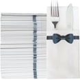 thumbnail image 1 of JEBBLAS Disposable Cloth Like Napkins, Built-in Flatware Pocket, Wedding Party Linen Feel White Napkin, Prefolded for Silverware, Bowtie Print 50 Count, 1 of 8