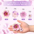 thumbnail image 2 of Flores artificiales con forma de ceniza, 217 unidades, seda artesanal con rosas y margaritas, 2 of 7