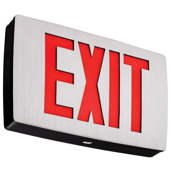 Lithonia Lighting LQC 1 R EL N LED Exit Sign Emergency with Red Letters,3 watts, Black CA2