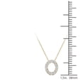 thumbnail image 4 of 0.12 Carat Natural White Diamond Initial "O" Pendant Necklace For Women In 14K Yellow and White Gold with 18" Gold Cable Chain.|Silver Chain, 4 of 5