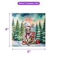 thumbnail image 5 of Merry Christmas Santa Reindeer Antlers Australian Shepherd Sleigh Xmas Winter Holiday Set of 4 Stone Coasters Aussie Dog Lover Gifts 4x4in Absorbent Soapstone Coaster - 00023, 5 of 5