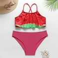 thumbnail image 3 of 5-14 Years Ruffle Baby Kid Swimsuit Swimwear Strawberry Print Kids Girls Bikini Set 2023 Summer Beach Child Student Bathing Suit, 3 of 6