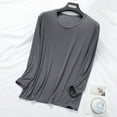 thumbnail image 2 of Chemises pour Hommes Mode Col Rond Manches Longues Pyjama Fin, 2 of 9