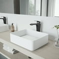thumbnail image 5 of VIGO Jasmine Modern White Matte Stone 18 in. L x 15 in. W x 5 in. H Rectangular Vessel Bathroom Sink, 5 of 10