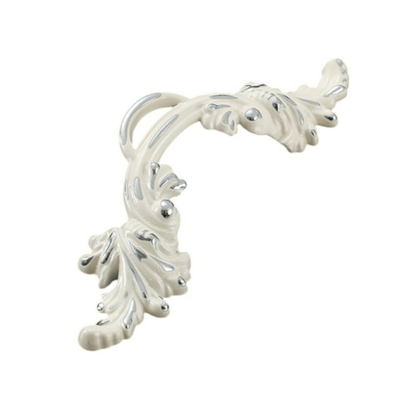Retro Cabinet Door Handle Antique Drawer Handle Furniture Pull Hardware European Carved Kitchen Cupboard Furniture Knobs Chrome White